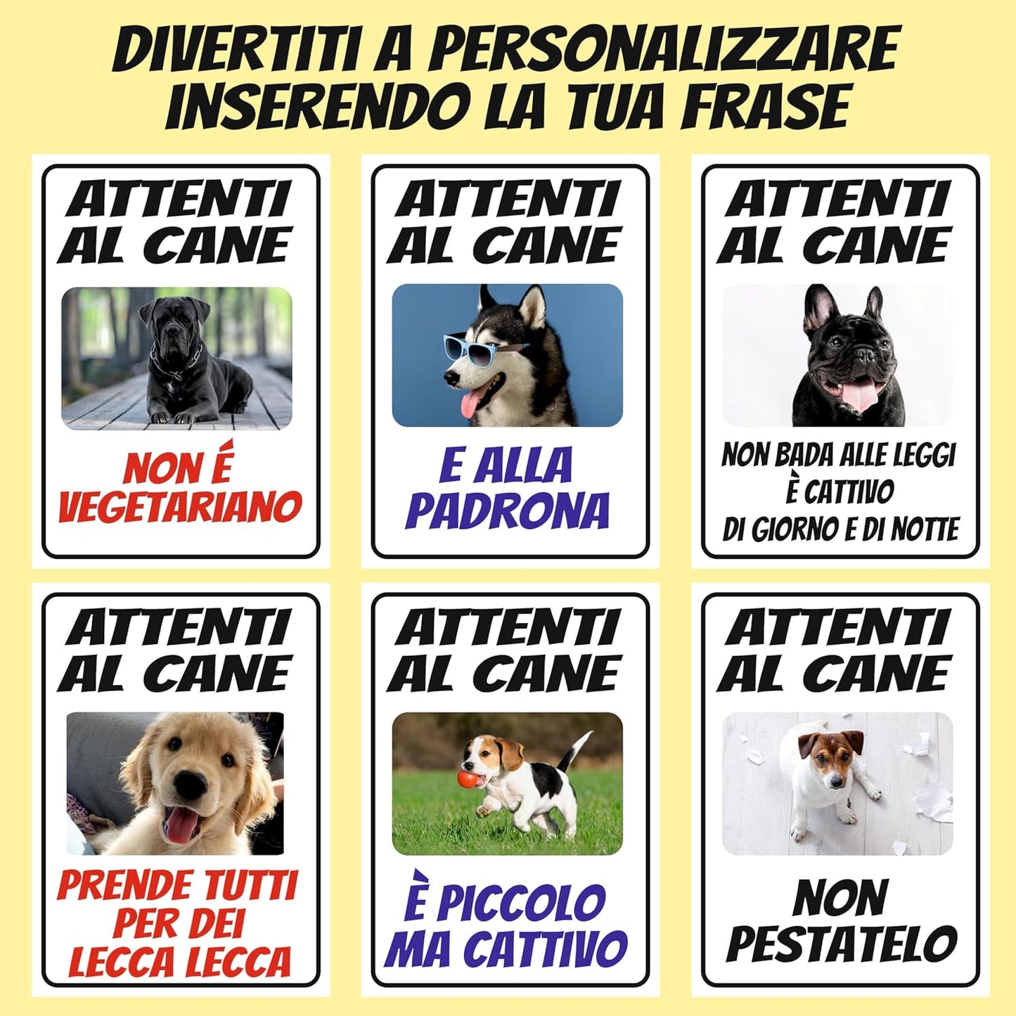 Cartello attenti al Cane Personalizzato