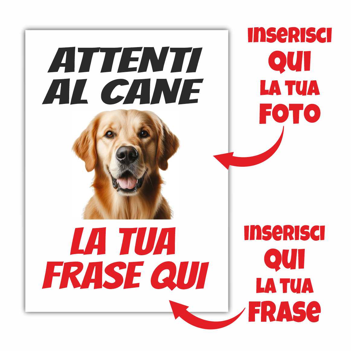 Cartello attenti al Cane Personalizzato