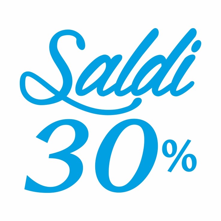 Stickers Adesivo vetrina Saldi Corsivo con percentuale