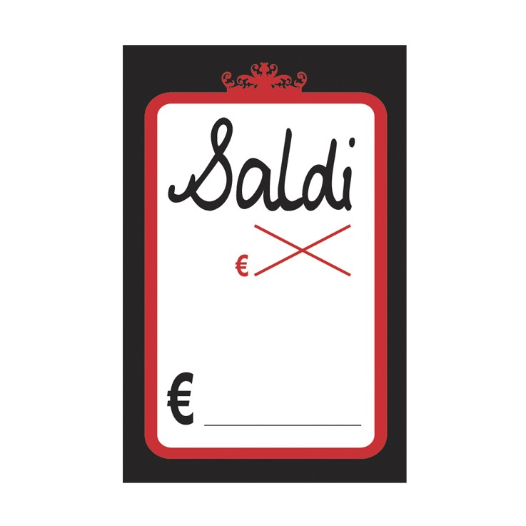 Cartellino elegante prezzi Prima e Dopo