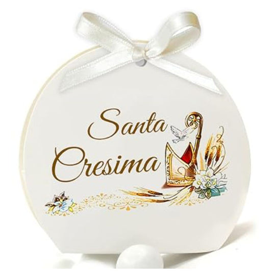 30 Scatoline Portaconfetti + 30 Nastrini - STAMPA INCLUSA - Cresima Corona