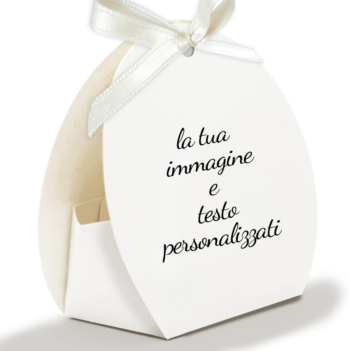 30 Scatoline Portaconfetti MATRIMONIO + 30 Nastrini - STAMPA INCLUSA - FOTO E TESTO