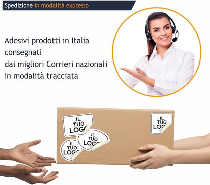 50 Adesivi Trasparenti SAGOMATI Personalizzati