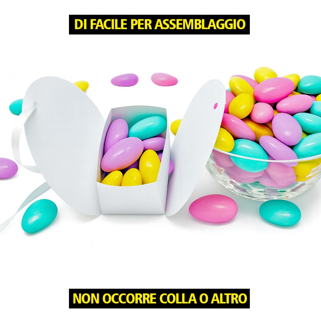 30 Scatoline Portaconfetti MATRIMONIO + 30 Nastrini - STAMPA INCLUSA - PEONIE