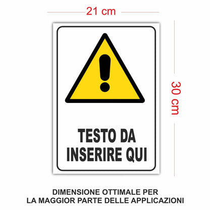 Cartello Pericolo personalizzato 20x30 cm