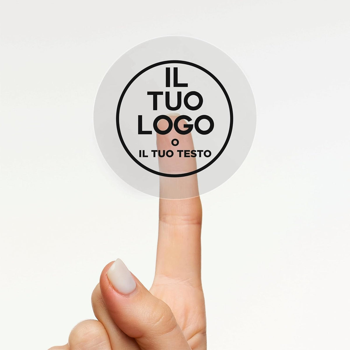 50 Adesivi Trasparenti CERCHIO Personalizzati