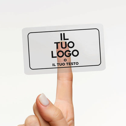 50 Adesivi Trasparenti RETTANGOLO Personalizzati