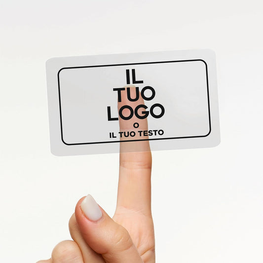 50 Adesivi Trasparenti RETTANGOLO Personalizzati