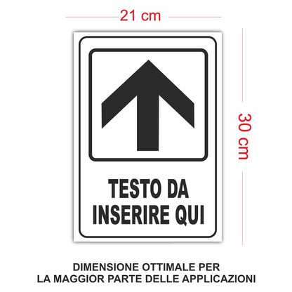 Cartello Freccia Avanti personalizzato 20x30 cm
