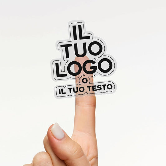 50 Adesivi Trasparenti SAGOMATI Personalizzati