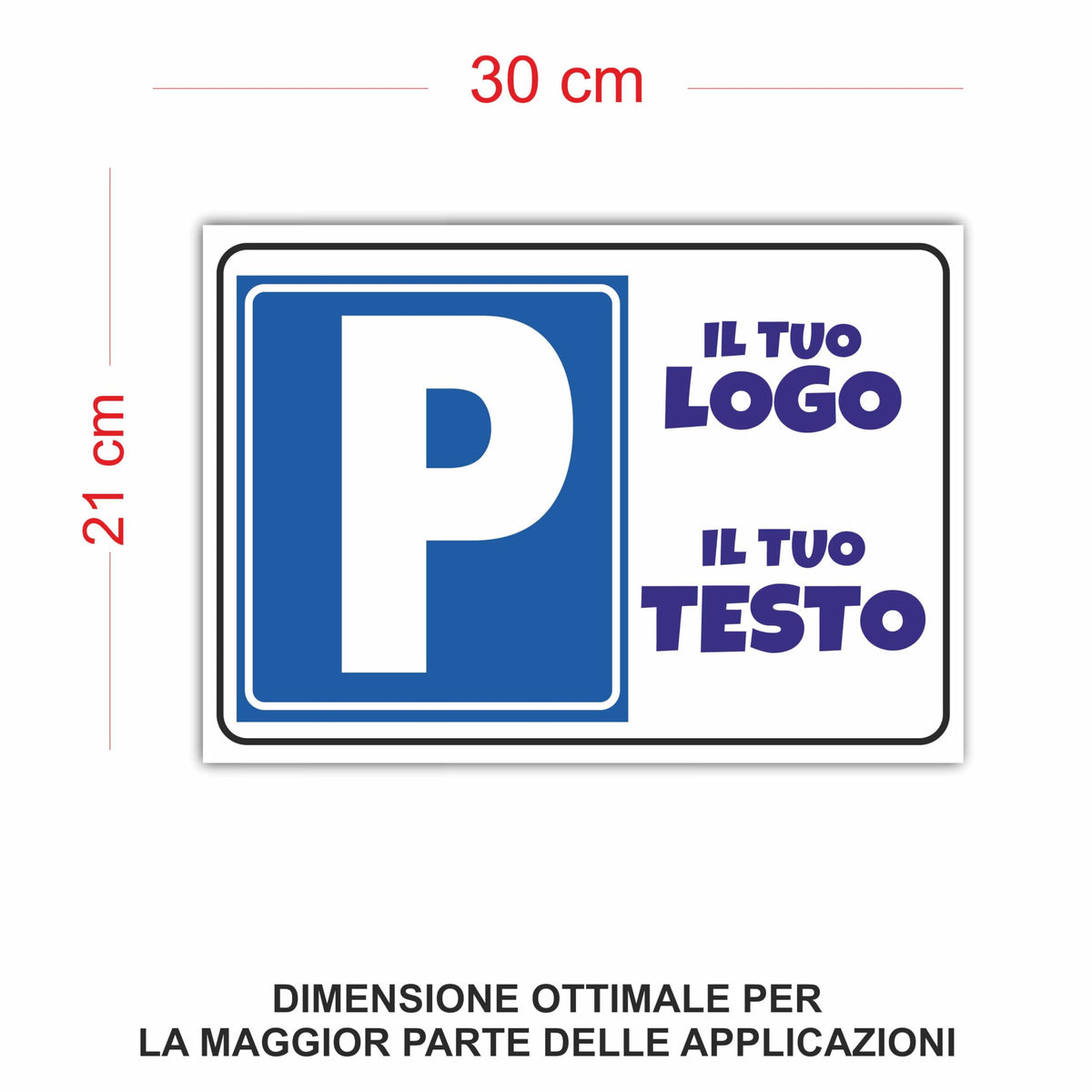 Cartello Parcheggio Orizzontale personalizzato 20x30 cm