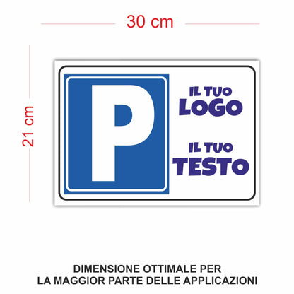 Cartello Parcheggio Orizzontale personalizzato 20x30 cm