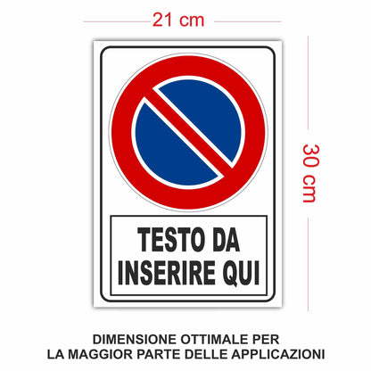 Cartello Divieto di Sosta personalizzato 20x30 cm