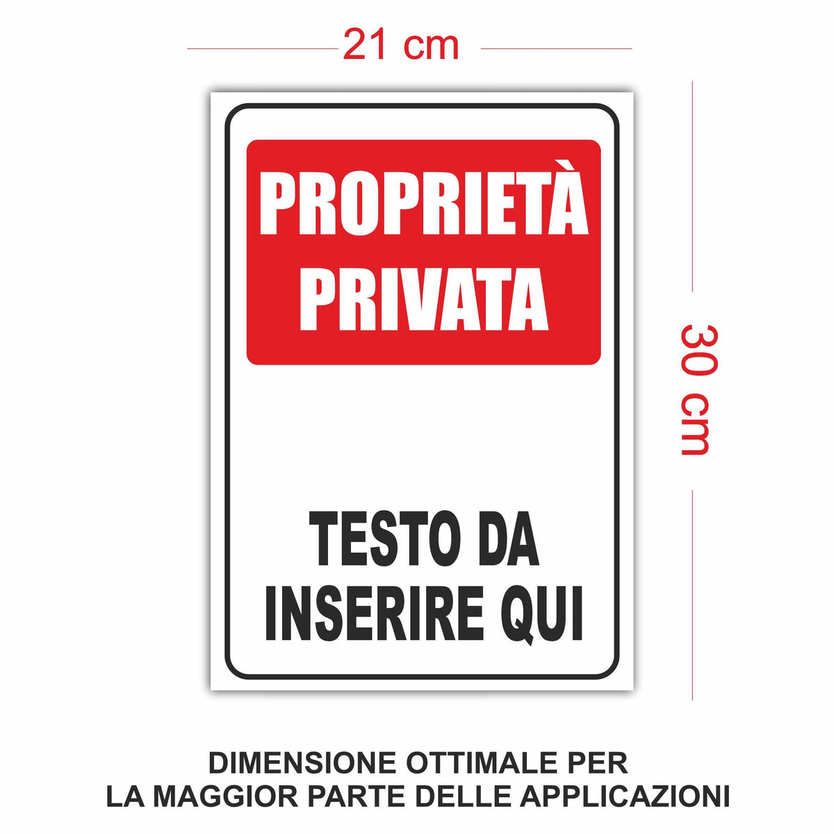 Cartello Proprietà Privata personalizzato 20x30 cm
