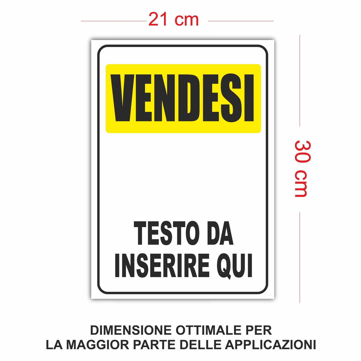Cartello Vendesi personalizzato 20x30 cm