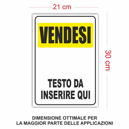 Cartello Vendesi personalizzato 20x30 cm