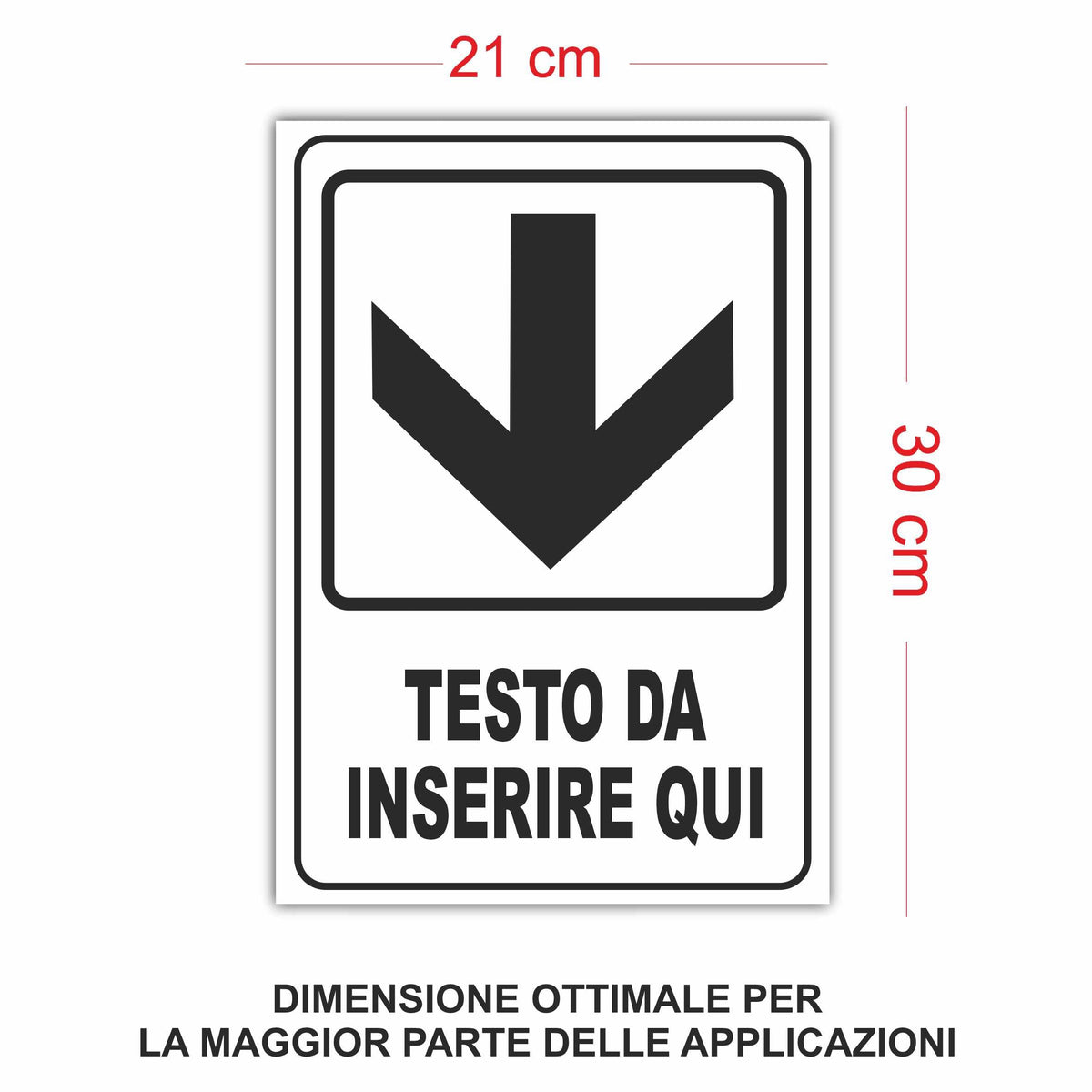 Cartello Freccia Indietro personalizzato 20x30 cm