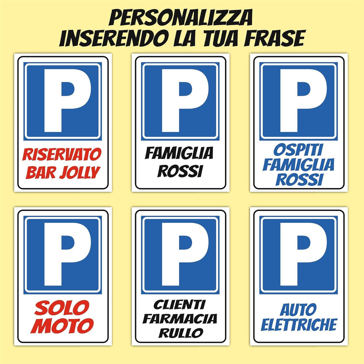 Cartello Parcheggio Orizzontale personalizzato 20x30 cm