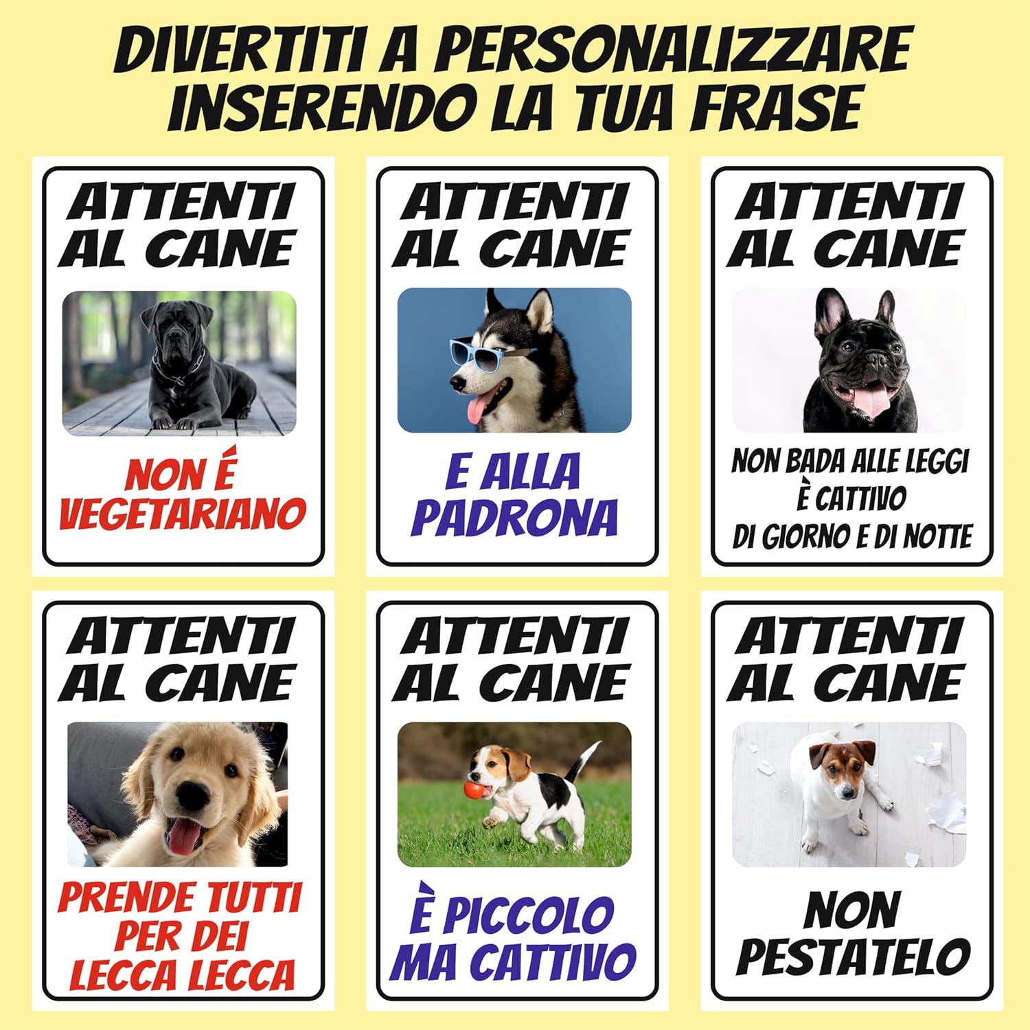 2 PEZZI CARTELLO di avvertimento attenzione cartello cane decorazione 2 PEZZI CARTELLO di avvertimento attenzione cartello cane decorazione