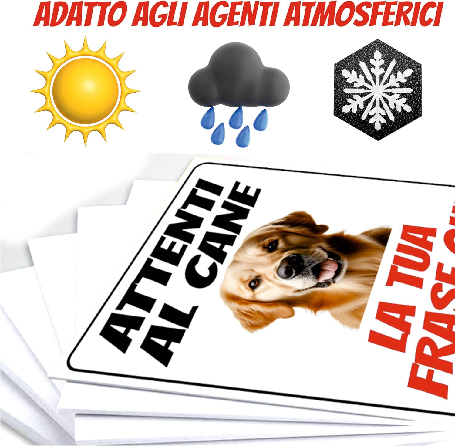 Cartello Attenti Al Cane Personalizzato - Aggiungi Foto E Frase - 18x25 Cm In Forex - Foto 5