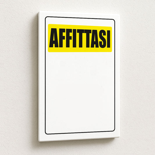 Cartello Personalizzato Affittasi 20x30 cm – Testo, Font e Colore a Scelta