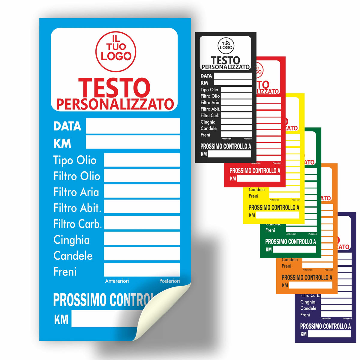 Etichette Adesive Tagliando Auto Personalizzate con Logo – 100 pz 5x10 cm