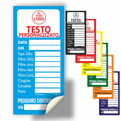 Etichette Adesive Tagliando Auto Personalizzate con Logo – 100 pz 5x10 cm