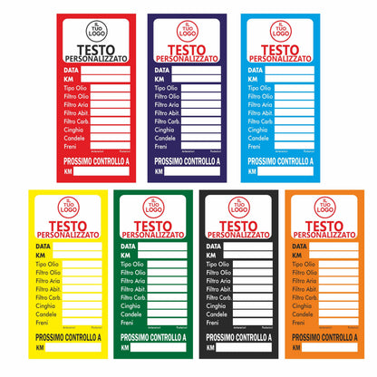 Etichette Adesive Tagliando Auto Personalizzate con Logo – 100 pz 5x10 cm