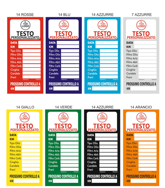 Etichette Adesive Tagliando Auto Personalizzate con Logo – 100 pz 5x10 cm
