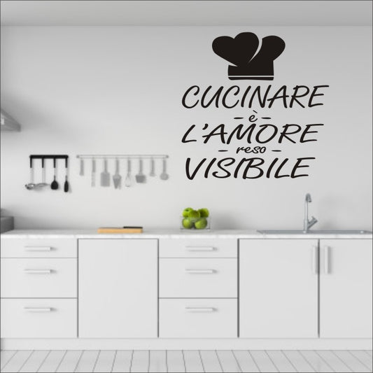 Adesivo cucina cucinare amore visibile