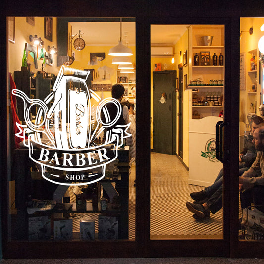 Adesivo Barber Shop Forbici